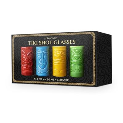 Tiki shotglaasjes (set van 4) Tiki shotglaasjes (set van 4)