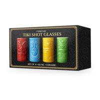Tiki Shot Glasses - Keramiek - 75 ml - 4 kleuren set - thumbnail