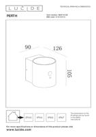 Lucide PERTH - Wandlamp - Zonne-energie - Ø 9 cm - LED Dimb. - 1x1W 2850K/3150K - IP65 - Beweging & dag/nacht sensor - Zwart - thumbnail