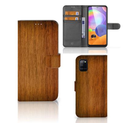Samsung Galaxy A31 | Book Style Case | Donker Hout Samsung Galaxy A31 | Book Style Case | Donker Hout