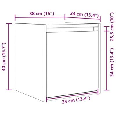 Nachtkastjes 2 st wandgemonteerd 38x34x40 cm bruin eikenkleur Nachtkastjes 2 st wandgemonteerd 38x34x40 cm bruin eikenkleur