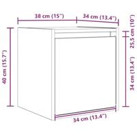 Nachtkastjes 2 st wandgemonteerd 38x34x40 cm bruin eikenkleur - thumbnail