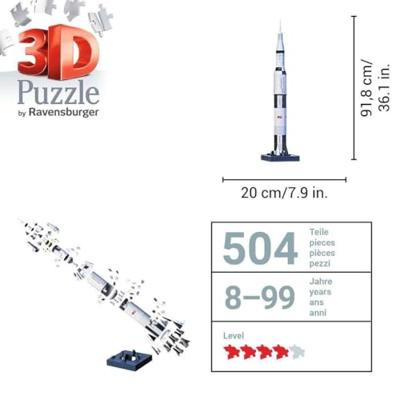 Ravensburger puzzel planeet Apollo Saturn v rocket0. 440 stukjes