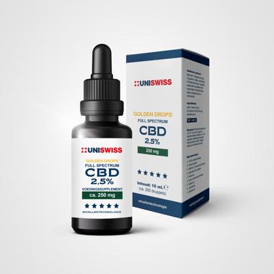 Uniswiss CBD full spectrum 2,5% golden drops 10 Milliliter Uniswiss CBD full spectrum 2,5% golden drops 10 Milliliter