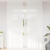 VidaXL Kantgordijn met gordijnen bloemen wit 280 x 150 cm polyester - thumbnail