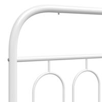 Bedframe met hoofd- en voeteneinde metaal wit 135x190 cm - thumbnail