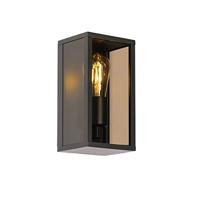 QAZQA Buiten wandlamp zwart met smoke glas 26 cm IP44 - Charlois - thumbnail