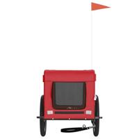 VidaXL Hondenfietstrailer oxford stof en ijzer rood en zwart - thumbnail
