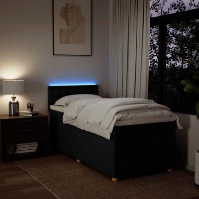 Boxspring met matras stof zwart 120x200 cm