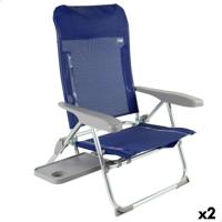Strandstoel Aktive Slim Opvouwbaar Marineblauw 47 x 89 x 57 cm (2 Stuks) - thumbnail