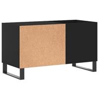 Platenkast 85x38x48 cm bewerkt hout zwart - thumbnail