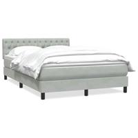 Boxspring met matras fluweel lichtgrijs 160x210 cm - thumbnail