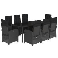 9-delige Tuinset poly rattan zwart - thumbnail