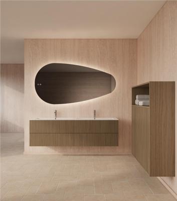 Spiegel Gliss Design Thalia Organisch 180 x 92 cm Incl. Spiegelverwarming en Indirect LED-verlichting Rondom