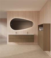 Spiegel Gliss Design Thalia Organisch 180 x 92 cm Incl. Spiegelverwarming en Indirect LED-verlichting Rondom - thumbnail