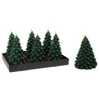 Kaars LED Lifetime Donkergroen Kerstboom 19 cm Vlameffect - thumbnail