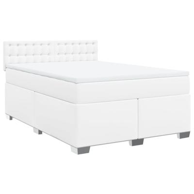 Boxspring met matras kunstleer wit 140x200 cm Boxspring met matras kunstleer wit 140x200 cm