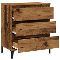 Dressoir 60x35x70 cm bewerkt hout oud houtkleurig - thumbnail