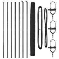 VidaXL Afrasteringspaal grijs 10 x 1,6 m (50 mm gaas) staal en pvc - thumbnail