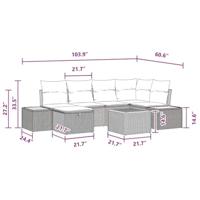 Tuinbankenset met kussen 7 pcs Zwart poly rattan - thumbnail