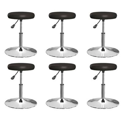 Eetkamerstoelen 6 st kunstleer zwart