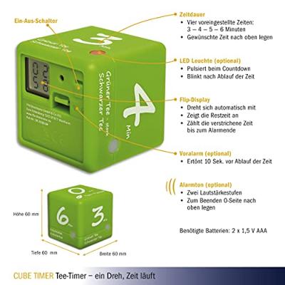 TFA Dostmann Tee-Timer Cube Timer Groen Digitaal