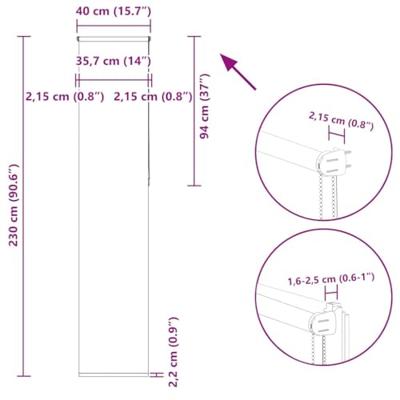 VidaXL Rolgordijn 40x230 cm stof verduisterend geel stofbreedte 35,7cm