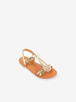 Leren sandalen Badou LES TROPEZIENNES® BY M. BELARBI goudbeige - thumbnail