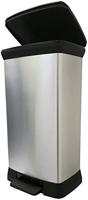 Curver decobin pedaalemmer rechthoekig 50 liter zilver metallic - thumbnail