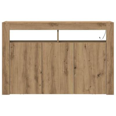 Dressoir artisanaal eikenkleurig 116 x 30 x 75 cm Bewerkt hout