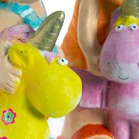 Decoratieve figuren DKD Home Decor Glasvezel Blauw Roze Eenhoorn Kinderen 23 x 19 x 40 cm Mediterrane - thumbnail