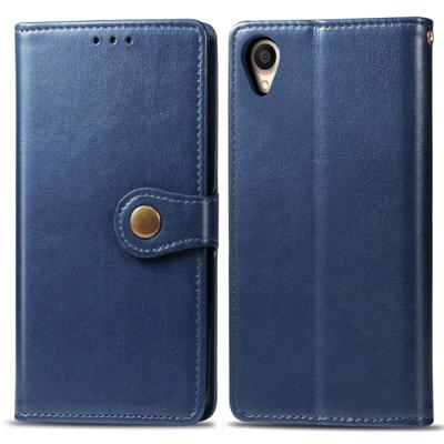 Retro effen kleur lederen gesp mobiele telefoon bescherming lederen draagtas met Lanyard & fotolijstjes & kaartsleuf & portemonnee & beugel functie vo
