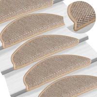 VidaXL Trapmatten zelfklevend 15 st sisal-look 56x17x3 cm lichtbeige - thumbnail