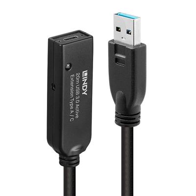 LINDY USB-kabel USB 3.2 Gen1 (USB 3.0 / USB 3.1 Gen1) USB-A stekker, USB-C bus 20.00 m Zwart 43375 LINDY USB-kabel USB 3.2 Gen1 (USB 3.0 / USB 3.1 Gen1) USB-A stekker, USB-C bus 20.00 m Zwart 43375