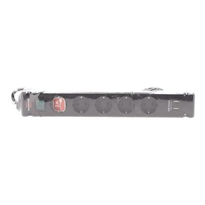 Brennenstuhl Bremounta stekkerdoos met USB 5-voudig zwart 3m H05VV-F 3G1,5 met schakelaar - 1150660315 - thumbnail