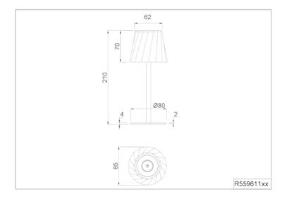 Trio Oplaadbare tafellampDiaz grijs - R55961177