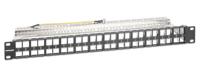 Intellinet 48-Port Patchpanel geschirmt und unbestückt 1 HE schwarz für Keystone-Jacks 483 mm (19) Zonder connectoren 1 HE Zwart Niet ingericht - thumbnail