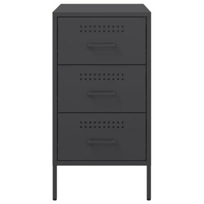 Nachtkastjes 2 st 36x39x68 cm koudgewalst staal zwart Nachtkastjes 2 st 36x39x68 cm koudgewalst staal zwart