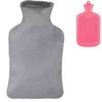 Relaxdays warmwater kruik met hoes roze/grijs 1,5 l | 12 stuks - thumbnail