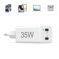 Hama Snellader 2x USB-C PD/Qualcomm® Mini-oplader 35 W Wit - thumbnail