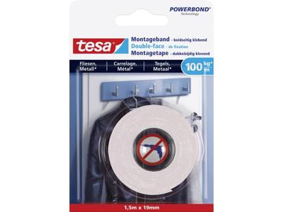 Tesa Powerbond montagetape Tegels en Metaal, 19 mm x 1,5 m Tesa Powerbond montagetape Tegels en Metaal, 19 mm x 1,5 m