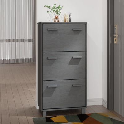 VidaXL Schoenenkast hamar 59,5x35x117 cm grenenhout donkergrijs