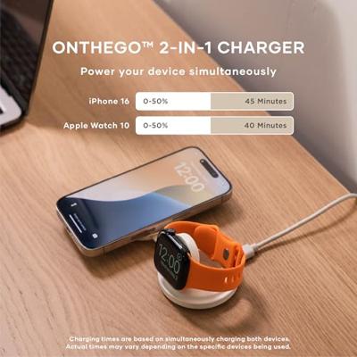 Satechi OntheGo 2-in-1 wireless oplader (15W) - Sand