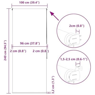 VidaXL Doucherolgordijn 100x240 cm stofbreedte 96 cm VidaXL Doucherolgordijn 100x240 cm stofbreedte 96 cm