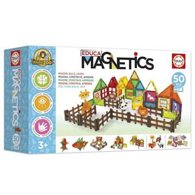 Magnetics Zoo Park - Constructiespel - EDUCA - 50 magnetische stukken, 4 dieren, 8 kaarten - Vanaf 3 jaar