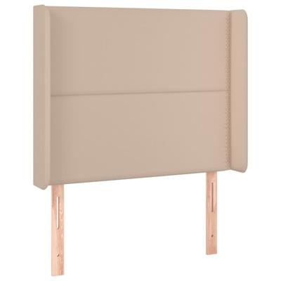Hoofdbord met randen 93x16x118/128 cm kunstleer cappuccinokleur - thumbnail