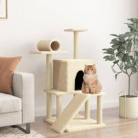VidaXL Kattenmeubel met sisal krabpalen 110,5 cm crèmekleurig - thumbnail