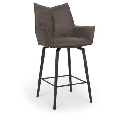 Barstoel Faya - Ecoleder Bruin/Zwart (sale)