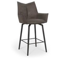 Barstoel Faya - Ecoleder Bruin/Zwart (sale) - thumbnail