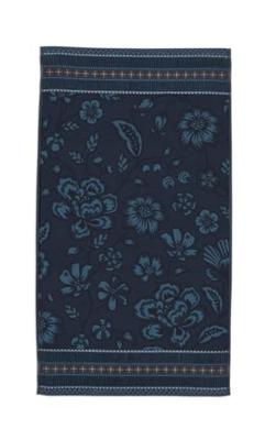 Pip Studio Pip Studio Jasmin Jacquard handdoek Donkerblauw 55x100 cm